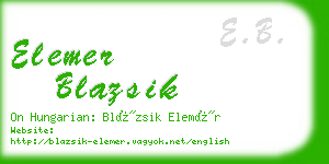 elemer blazsik business card